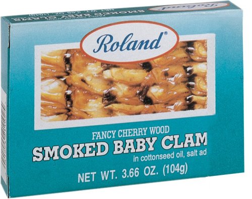 Roland Smoked Baby Clams in Oil, 3.66-Ounce Cans (Pack of 10)