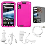 Hot Pink Durable Two Piece Protective Rubberized Crystal Hard Case Cover fo ....