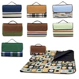 Picnic Time Sunshine Blanket 59X51in. Blanket w/ Waterproof Backing (English Plaid)