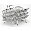 Osco Mesh Letter Tray 3-Tier Scratch-resistant Stackable Front-load Portrait Foolscap Silver Ref 3TT S