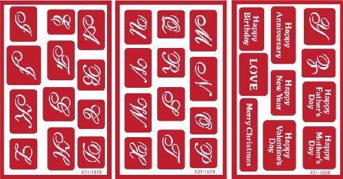 Armour Etch Over N Over Stencil, 7/8-Inch High Alphabet, 3 Pages