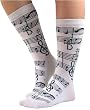 Soft and Comfortable Music Notes Trouser Socks in Your Choice of Black or White by Foot Traffic