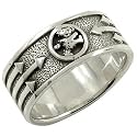 Grateful Dead Bear & Arrows Sterling Silver Ring