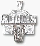 Texas A & M Aggies Aggies Basketball Backboard Pendant - Sterling Silver Jewelry