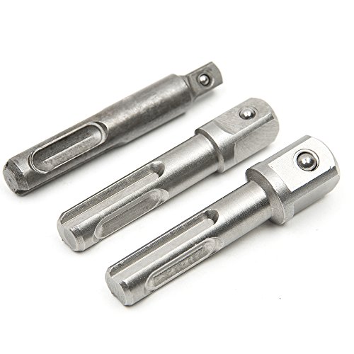 Tonsiki 3 pcs 3/8" 1/2" 1/4" sds plus socket driver set
