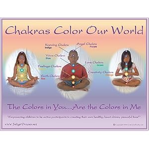 Kids Yoga Posters - Chakras: The Colors in You are the Colors in Me (Indigo Dreams)