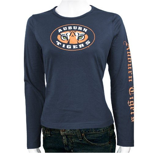 Auburn Tigers Navy Blue Ladies Big Logo Long Sleeve T-shirt