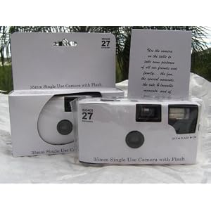 10 Pack of Plain Glossy White Disposable 35mm Cameras for Wedding or Any Party, 27exp by 