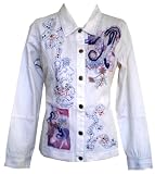 Cotton White Jean Jacket with Multi Embroidered