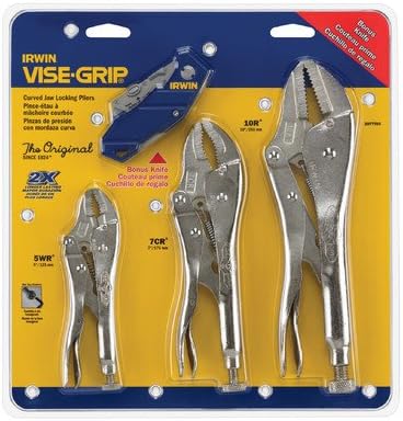 Locking Plier 3Pc Set W/Knife