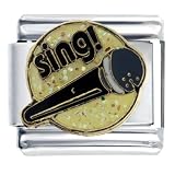 Buy Sing Music Themed Work Leisure Italian Charms Bracelet Link by Pugster