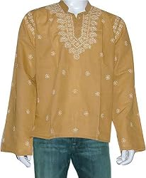 Gift for Him - Long Sleeve Casual Cotton Shirt Kurta India Size M (gck140)