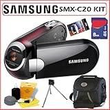Samsung C20 Ultra Compact Touch of Color Camcorder in Red + 8GB Accessory Kit