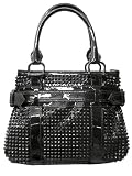 Burberry - Burberry Rachel Studded Black Patent Leather Small Shoulder Bag 3201042