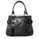 Burberry Rachel Studded Black Patent Leather Small Shoulder Bag 3201042