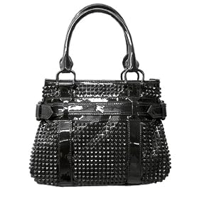 Burberry Rachel Studded Black Patent Leather Small Shoulder Bag 3201042