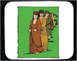 Decorated Mouse Pad with Latvia, Europe, dress, hat, women, cap, attire, civilization, "traditional dress"