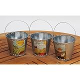 Buy 3 Assorted Locally Grown Metal Gardening Pail Lanterns by Outdoor Decor