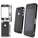 Glittery Skin Sticker Cover Protector For iPhone 4 (AT&T Only) BLACK