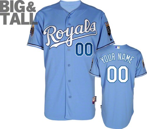 Kansas City Royals Jersey: Big & Tall Personalized Alternate Atlantic Blue Authentic Cool Baseâ