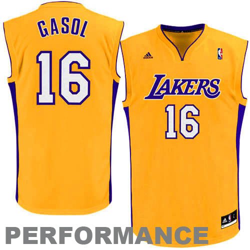 NBA Youth Los Angeles Lakers Pau Gasol Home Replica Jersey  (Gold, Large)