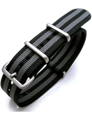 NATO James Bond Black and Double Grey strips Divers Strap 22mm