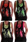 Graphic Design Druck Neon Fashion Top...
