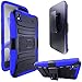ZTE Quartz Z797C Case, ATUS® ZTE Quartz Z797C Armor Series - Heavy Duty Dual Layer Holster Case Kick Stand with Locking Belt Swivel Clip (Free E-Time Brand LCD Screen Protector + Stylus Pen Included) (BLACK/BLUE)