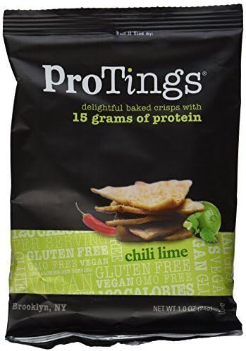 ProTings - Protein Chips, Chili Lime (1.0 oz), Single Serving Bags, 120 Cal by ProTings