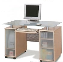 New Natural Finish Modern Computer Desk Office Table Work Station