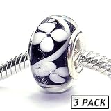 Coastal Collection Silver Glass Beads (3 Pack) - Hippy Hippy Shakes (Pandora and Chamilia Compatible)