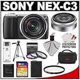 Sony Alpha NEX-C3 Digital Camera Body & E 18-55mm OSS Lens (Black) with E 1 ....
