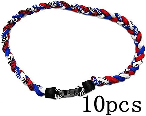 Eforbuy 20" Package of 10 Red White Royal Blue Tornado Necklaces