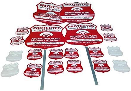 Home Security Alarm Signs For Yard & Posts Door Window Security System Sticker Decal Surveillance Package with Security Camera Decal Bonuses