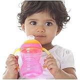 Nuby 2 Handle Super Spout No Spill Cup, Colors May Vary, 8 Ounce