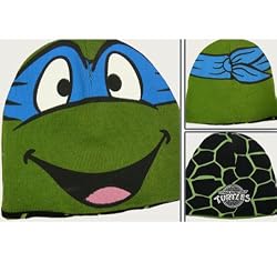 TMNT Teenage Mutant Ninja Turtles Leonardo Reversible Knit Hat Beanie