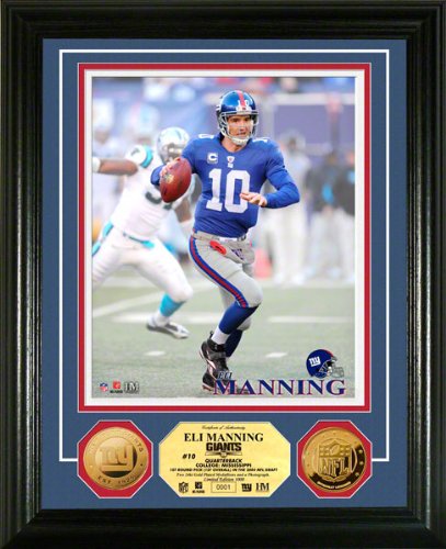 Highland Mint NFL New York Giants Eli Manning 24KT Gold Coin Photomint