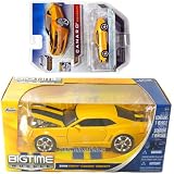 Set of 2: 1/64 and 1/24 Scale 2006 Camaro Yellow with Black Stripes