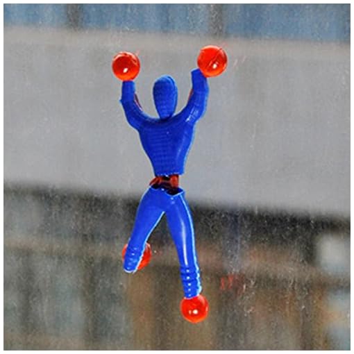 PINKSEE 12Pcs Action Figuer Sticky Wall Climber Climbing Men Novelty