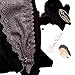 Boho Chic Artisan Head-Scarf Tichel Embellished with Wide Floral Lace (Black Slate Gray - 342)