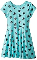 Girls Polyester Applique  Skater Dress  With a Bow(s) and a Ribbon 