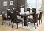 Modern Furniture Wenge Square Dining Table w/ Frosted Middle Glass & 8 Brown Chairs