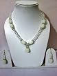 Charm Pendant Set-cream & White Crystal Necklace Earring Set Fashion Jewelry