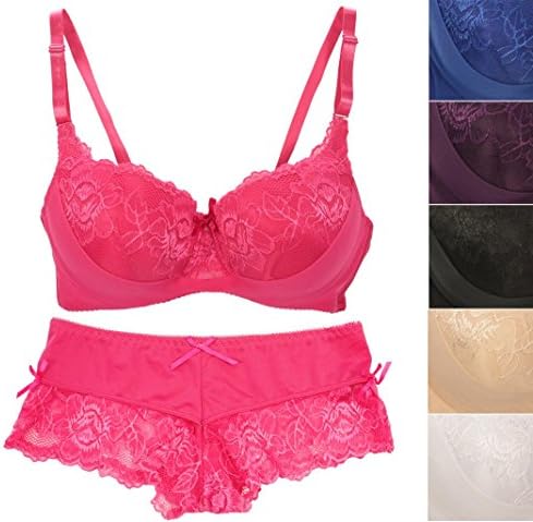2-Pc Women's Sexy Lace Push-Up Bra &amp; Boyshorts Set