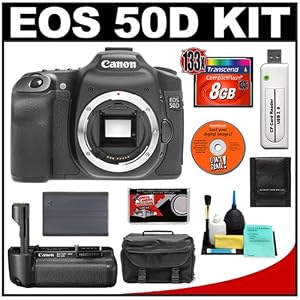 Canon EOS 50D Digital SLR Camera Body + Canon BG E2N Baterai Grip + 8GB Card + Battery + Kasus + Accessory Kit Canon EOS 50D Digital SLR Camera Body + Canon BG-E2N Battery Grip + 8GB Card + Battery + Case + Accessory Kit
