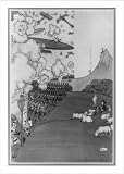 Historic Print (M): Neutral! A Swiss shepherd watching a battle on the frontier / W. Heath Robinson.