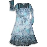 Monkey Wear - Girls Sleeveless Silk Floral Dress, Blue