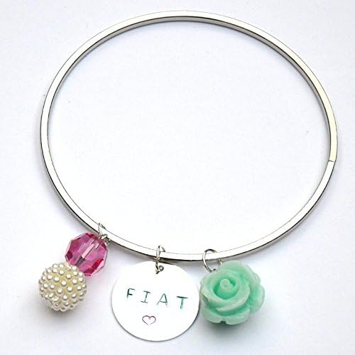 Hand Stamped Charm Bracelet: Mary's FIAT
