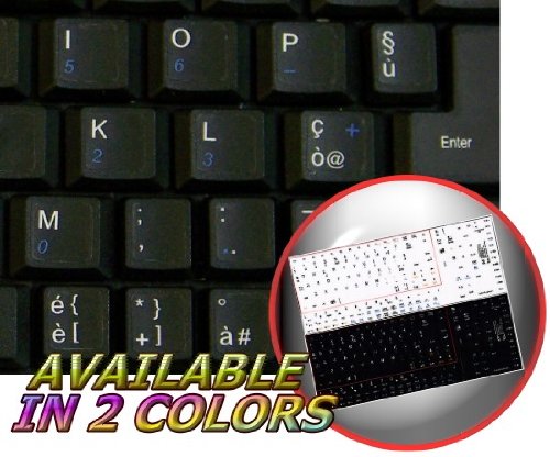 ITALIAN NON-TRANSPARENT KEYBOARD STICKERS ON BLACK BACKGROUND FOR NETBOOK