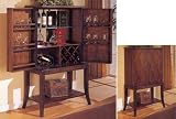 Beautiful Cherry Wine Rack Bar Server Mirrored Cabinet Diamond